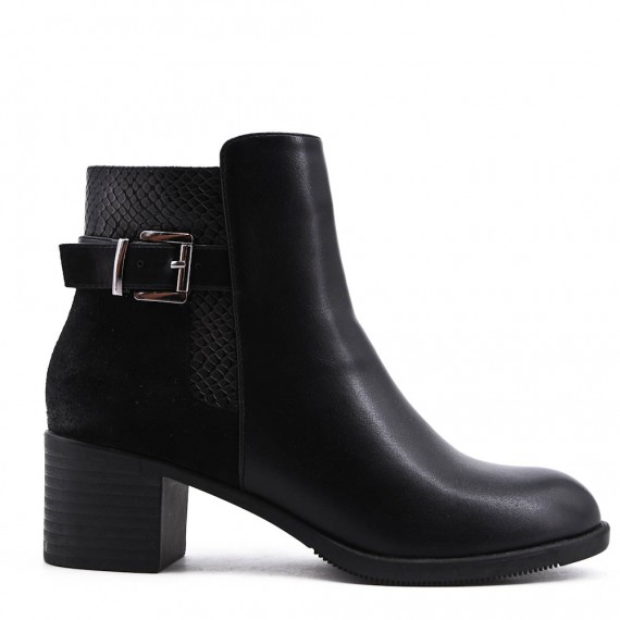 Faux leather ankle boot