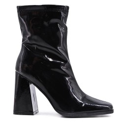 Faux leather ankle boot