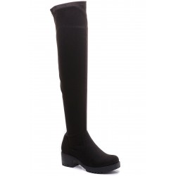 Black faux leather boot 
