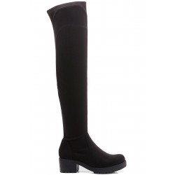 Black faux leather boot 