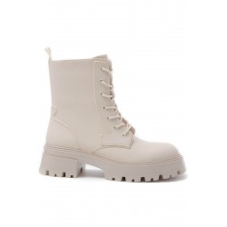Faux leather ankle boot