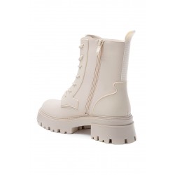 Faux leather ankle boot