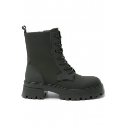 Faux leather ankle boot