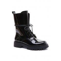 Faux leather ankle boot