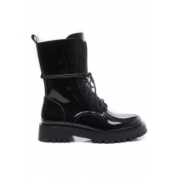 Faux leather ankle boot