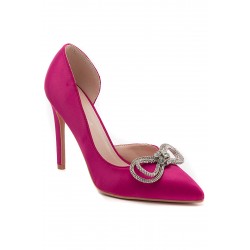 Medium heel pumps in faux leather for women