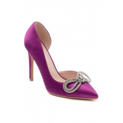 Medium heel pumps in faux leather for women