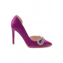 Medium heel pumps in faux leather for women