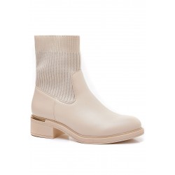 Mixed-material ankle boot