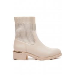 Mixed-material ankle boot