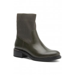 Mixed-material ankle boot