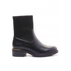 Mixed-material ankle boot