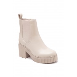 Mixed-material ankle boot