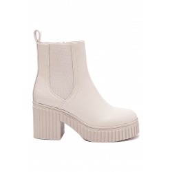 Mixed-material ankle boot