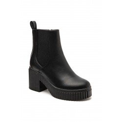 Mixed-material ankle boot