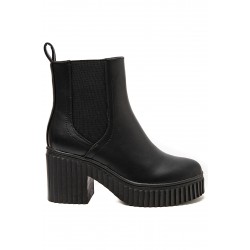 Mixed-material ankle boot