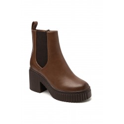 Mixed-material ankle boot