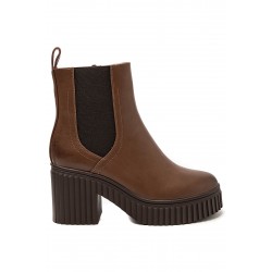 Mixed-material ankle boot