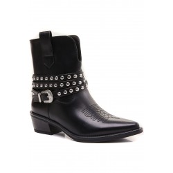 Faux leather ankle boot