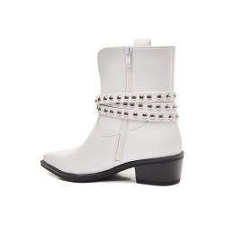 Faux leather ankle boot