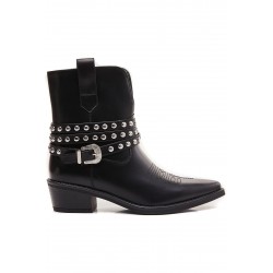 Faux leather ankle boot