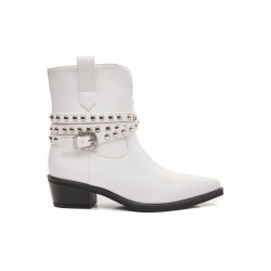 Faux leather ankle boot
