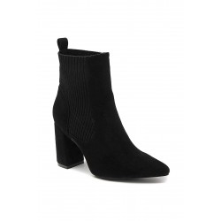 Mixed-material ankle boot