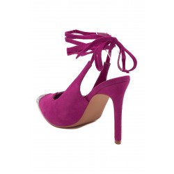 Mix-materials heeled sandal 