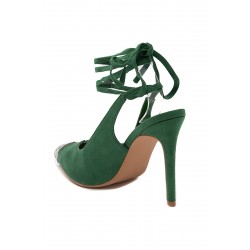 Mix-materials heeled sandal 