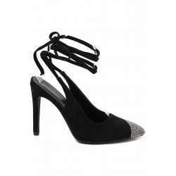 Mix-materials heeled sandal 