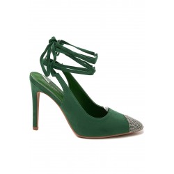 Mix-materials heeled sandal 