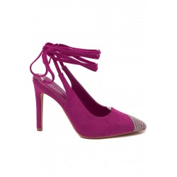 Mix-materials heeled sandal 
