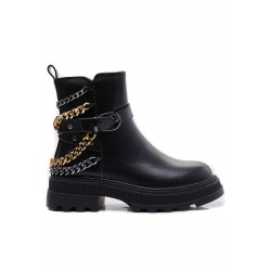 Mixed-material ankle boot