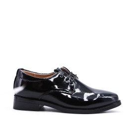 Derby enfant en simili cuir noir à lacet