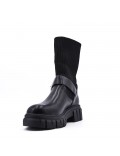 Mixed-material ankle boot