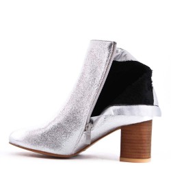 Faux leather ankle boot