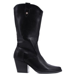 Faux leather ankle boot