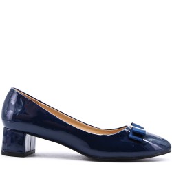 Large size 41-44 Women's faux leather heeled pumps