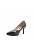 Leatherette pump with heels