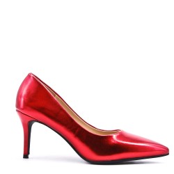 Leatherette pump with heels