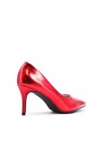 Leatherette pump with heels