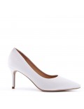 Leatherette pump with heels