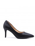 Leatherette pump with heels