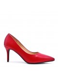 Leatherette pump with heels