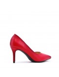 Leatherette pump with heels