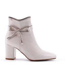 Faux leather ankle boot