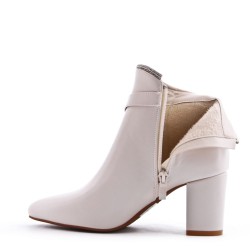 Faux leather ankle boot