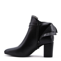 Faux leather ankle boot