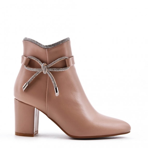 Faux leather ankle boot