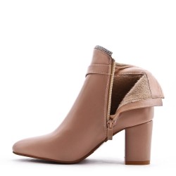 Faux leather ankle boot